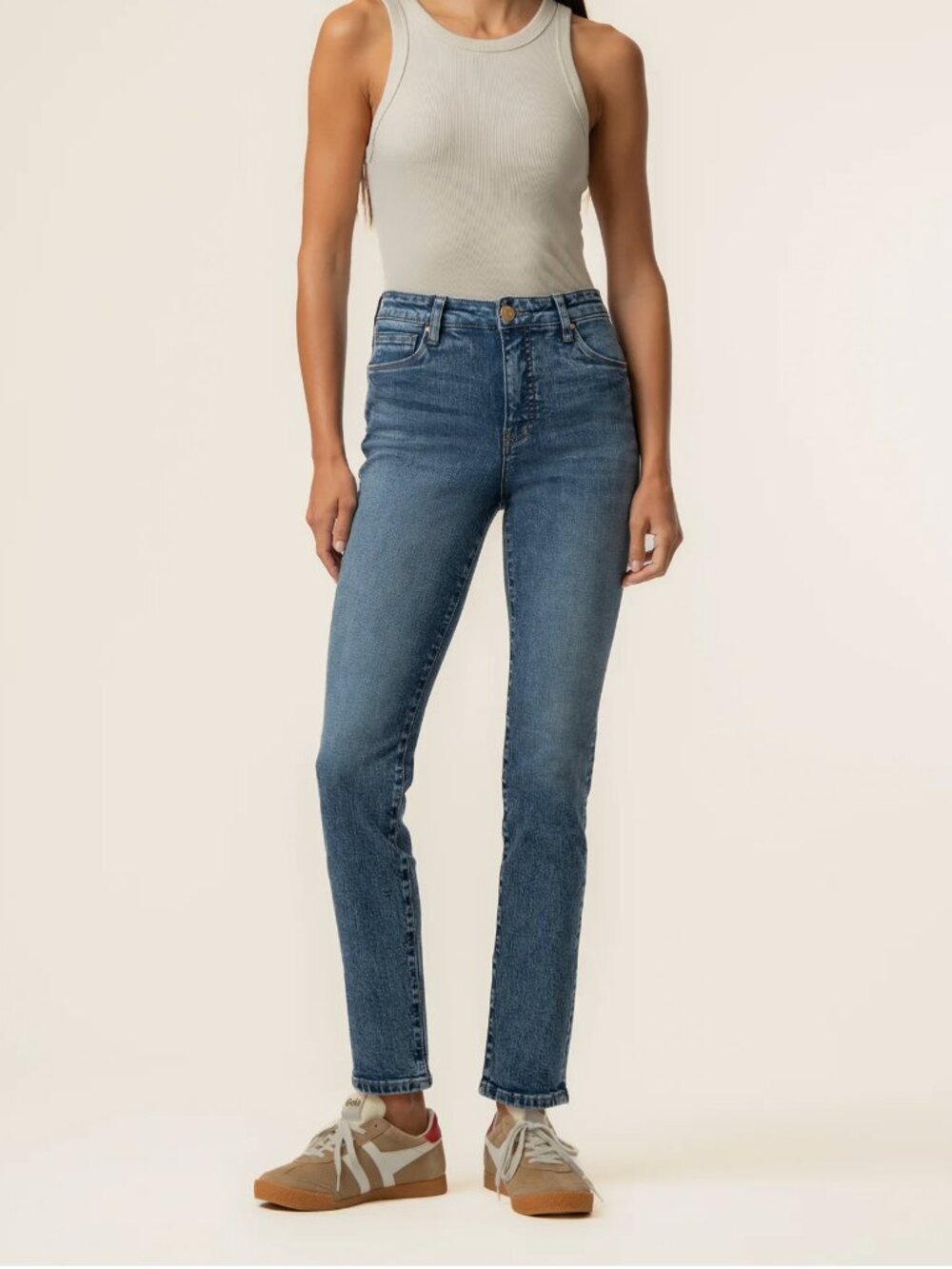 NWT Kut Reese High Rise Ankle Straight Leg Jeans in Fresh Wash Sz 14